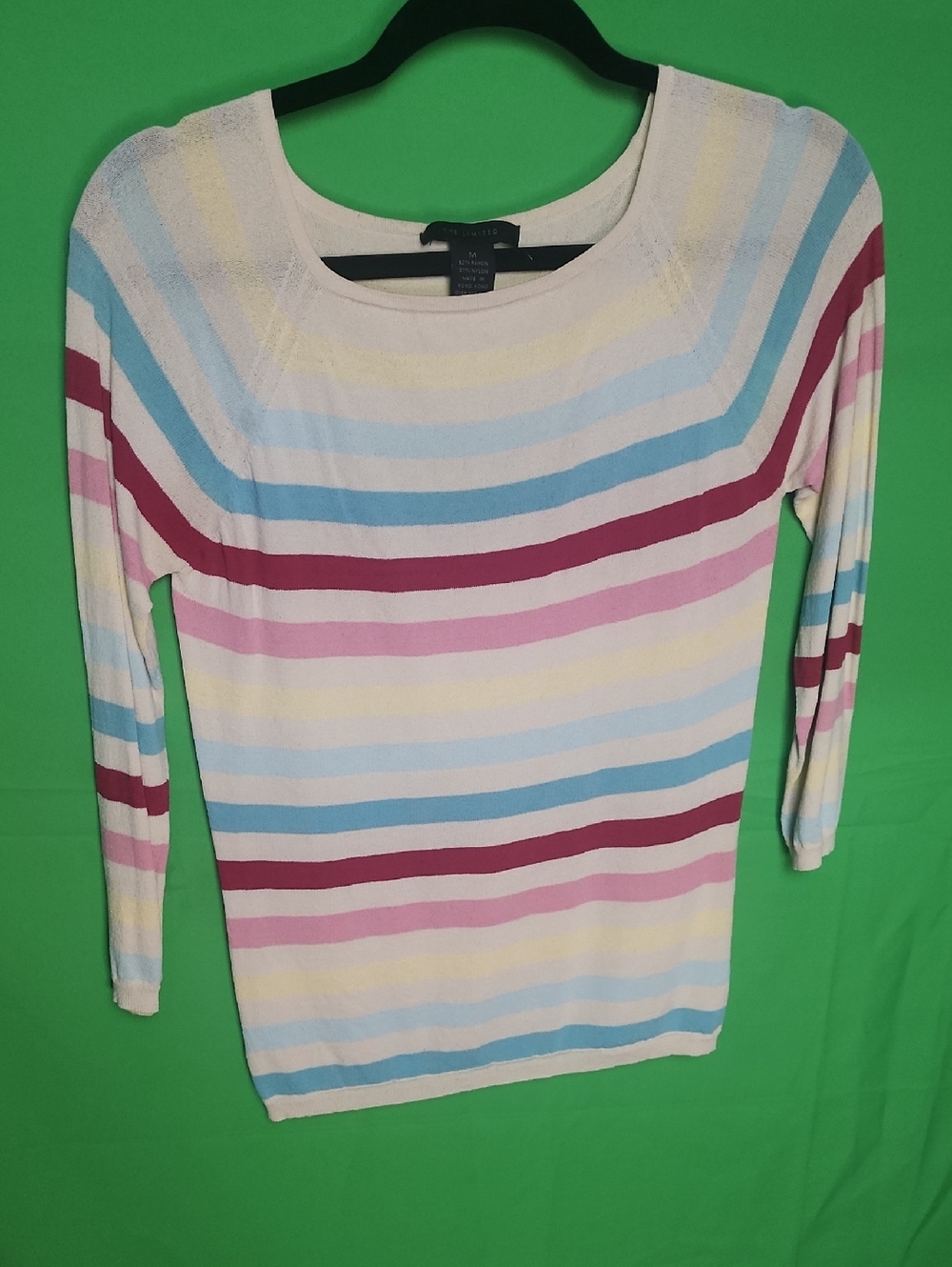 The Limited Pastel Striped Scoop Neck Sweater M RN 54874 Style 502133